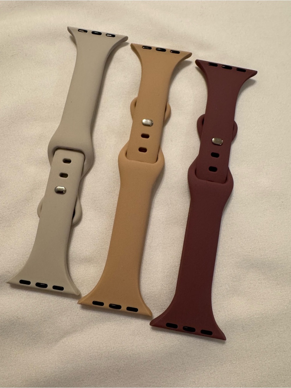 Silicone Watch Bands - Taupe, Camel & Burgundy Replacement Straps Apple Watch